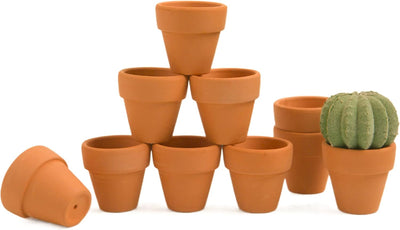 Macetas terracota 1.5pulg set 10 con orificio drenaje cactus