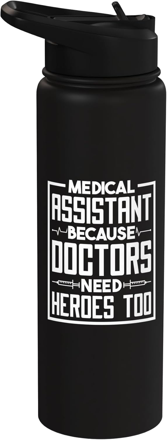 Botella agua acero inox aislada para médicos