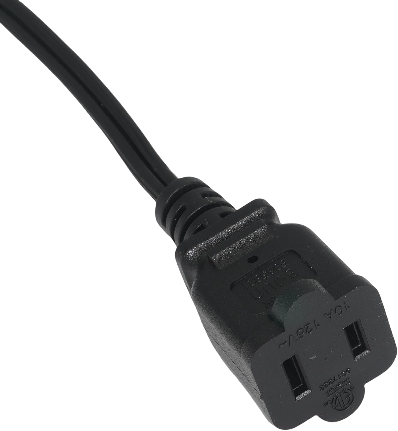 Cable extensión 2 clavijas interior 125V 10A Nema 1-15P negro