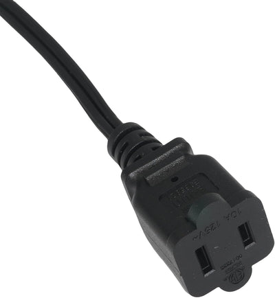 Cable extensión 2 clavijas interior 125V 10A Nema 1-15P negro