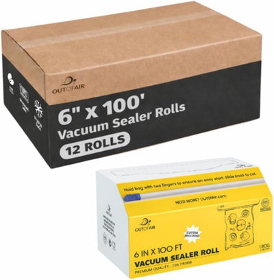 Bolsas sellado vacío 6x100pulg 12 Pzas 7 capas 4mil BPA libre