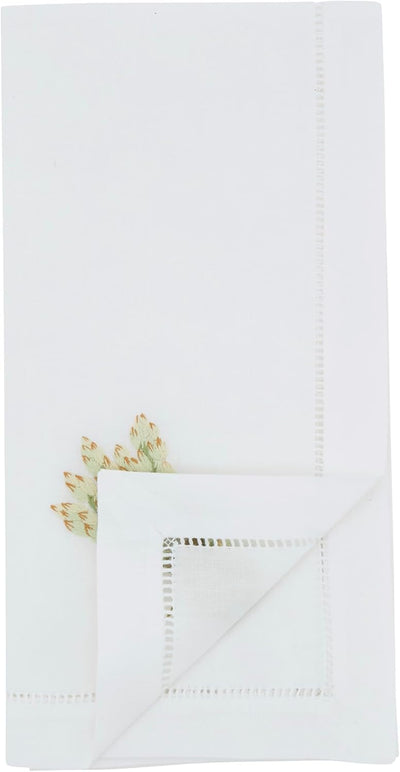 Set 6 Servilletas Algodón Bordado Espárragos 20x20pulg
