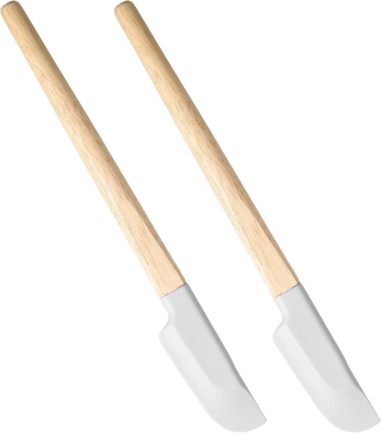 Set 2 Espátulas Silicona Resistentes Calor Mango Madera