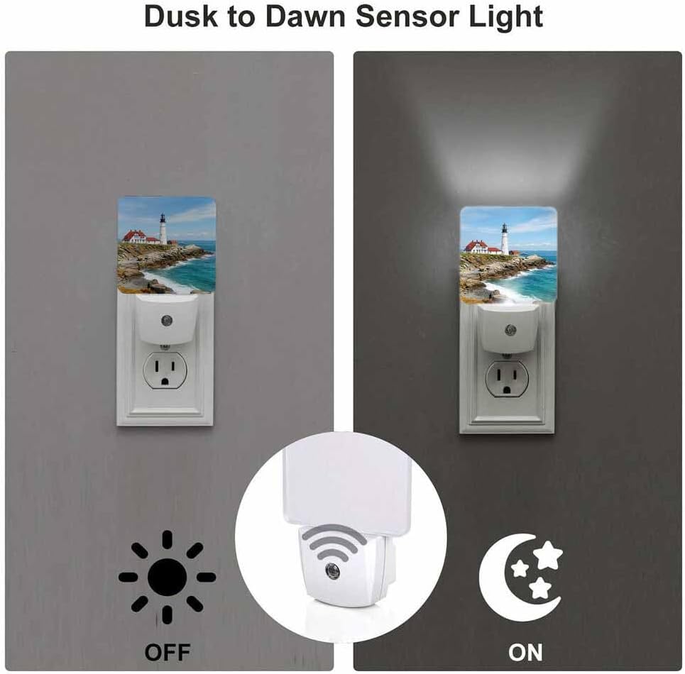 Faro enchufable Portland Head sensor luz dormitorio baño