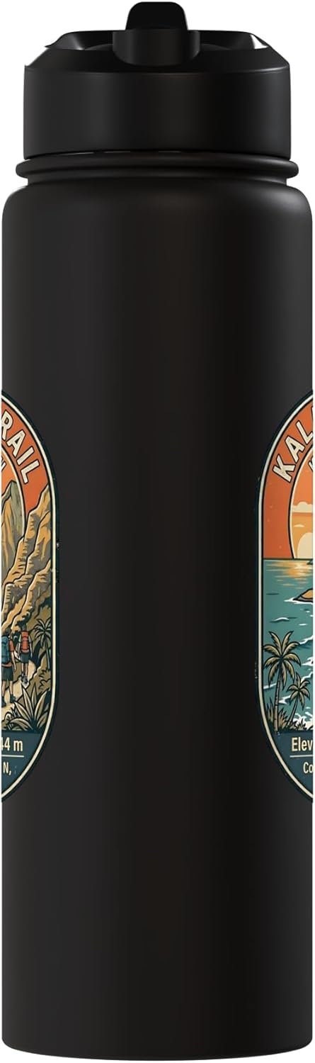 Botella de agua acero inoxidable aislada Kalalau Trail Kauai