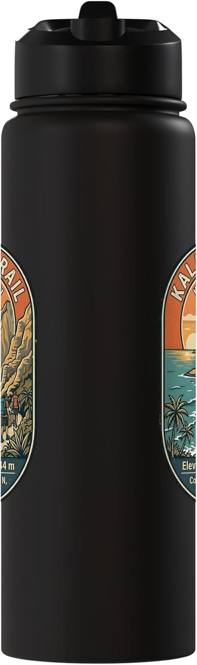 Botella de agua acero inoxidable aislada Kalalau Trail Kauai
