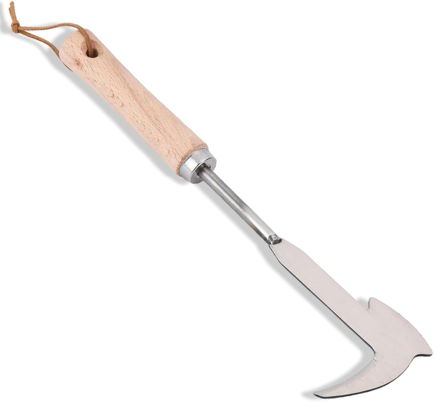 Desbrozadora acero inox 12pulg mango madera para jardín