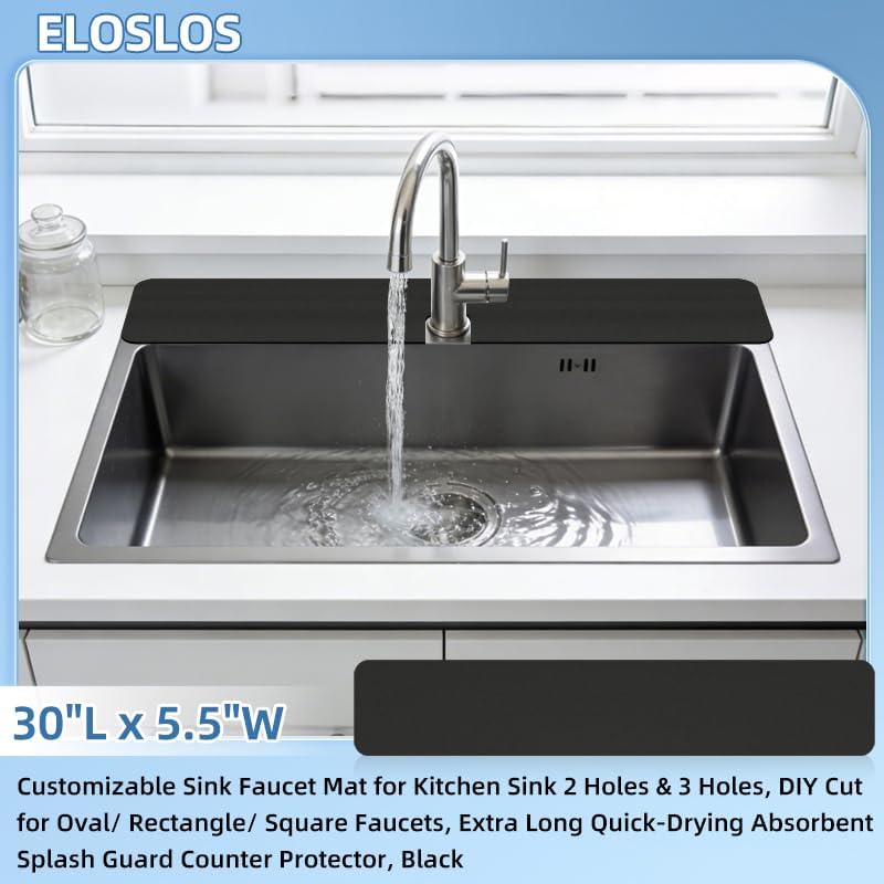 Tapete personalizable fregadero 30x5.5pulg con 2-3 agujeros