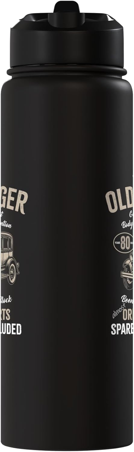 Botella de agua retro acero inoxidable para cumpleaños 80 años