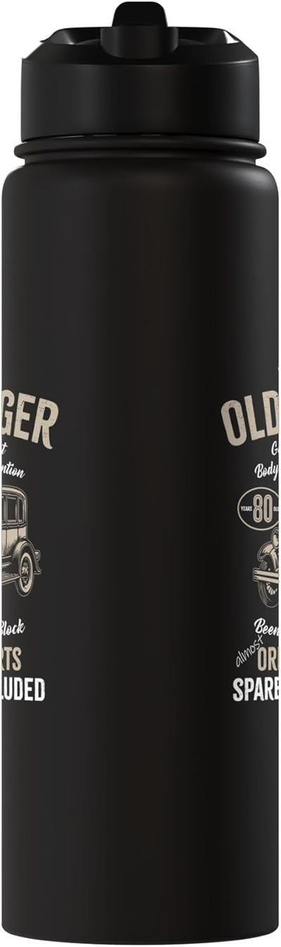 Botella de agua retro acero inoxidable para cumpleaños 80 años