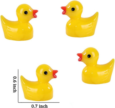 400 Pzas Figuras Pato Resina Decoración Jardín Acuario Amarillo
