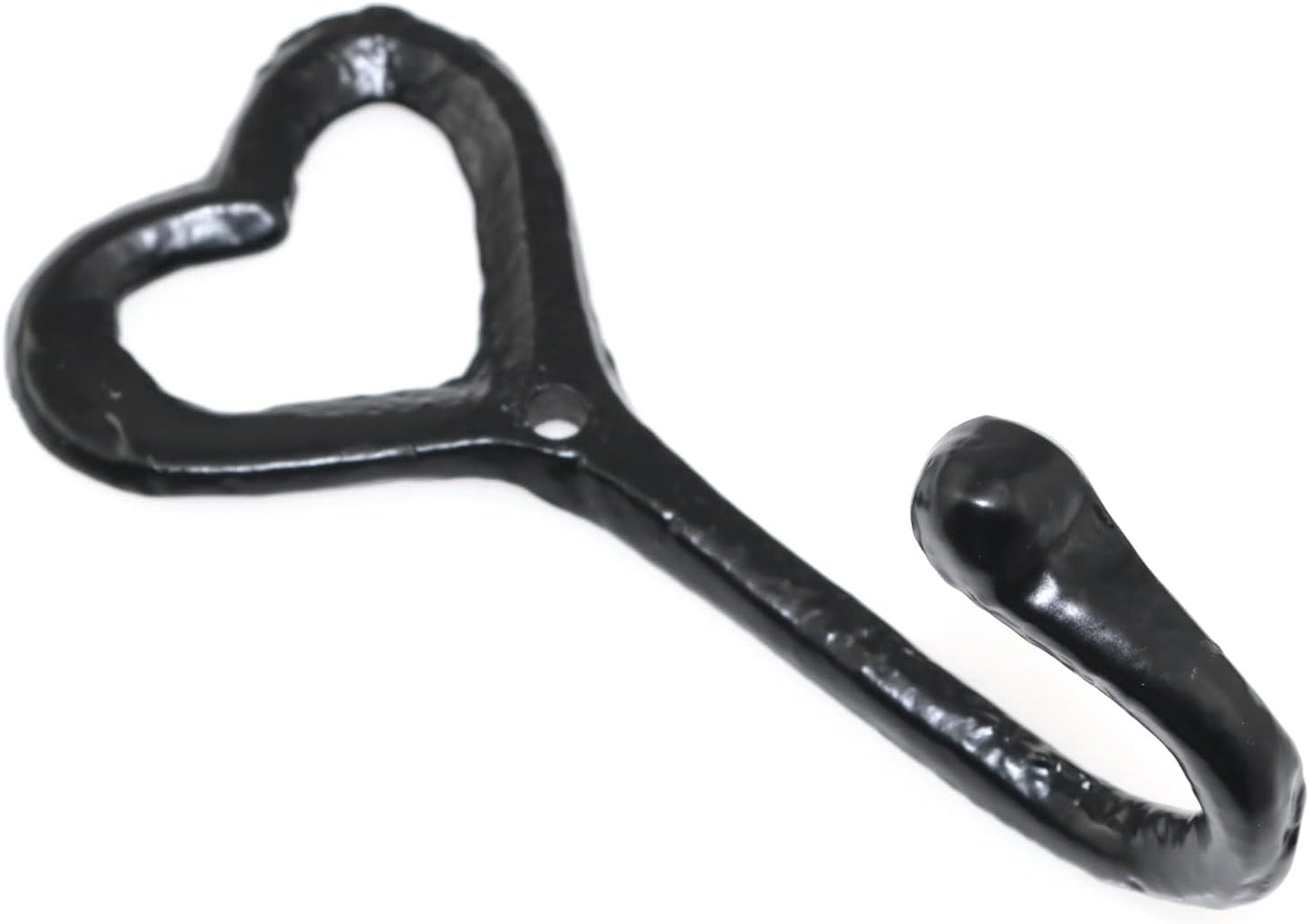 Set 4 ganchos hierro fundido negro con soporte para llaveros
