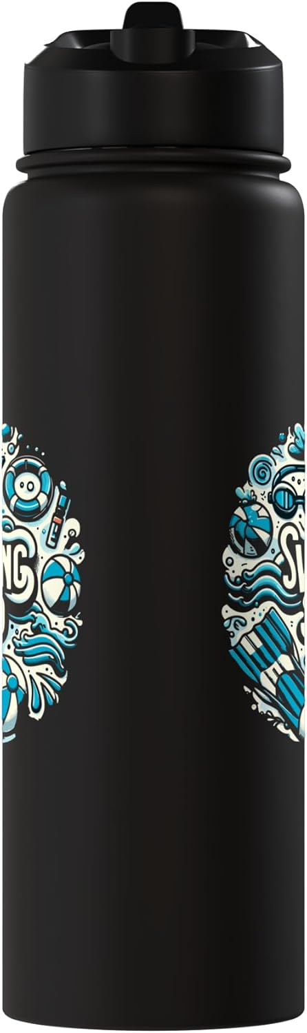 Bottella de agua acero inoxidable aislada para nadadores