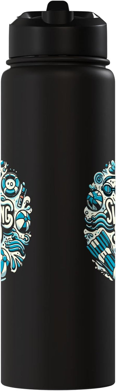 Bottella de agua acero inoxidable aislada para nadadores