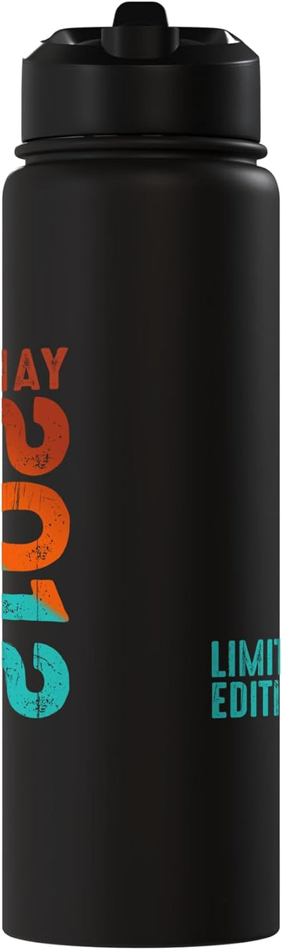 Botella de agua vintage acero inoxidable aislada