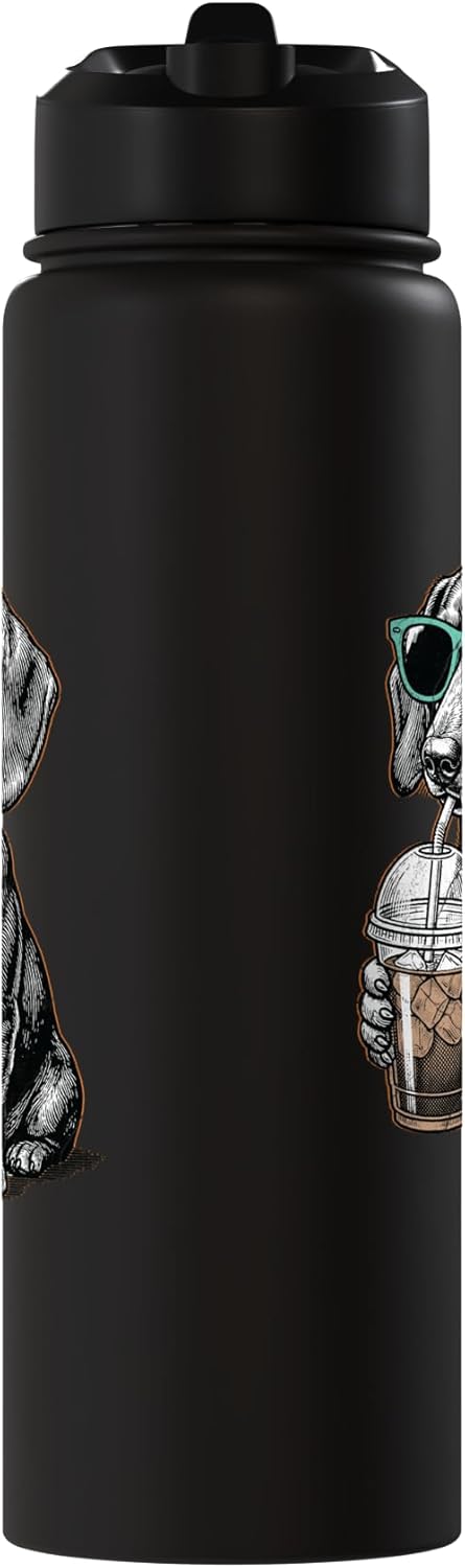 Botella agua acero inox para dachshund amante café helado