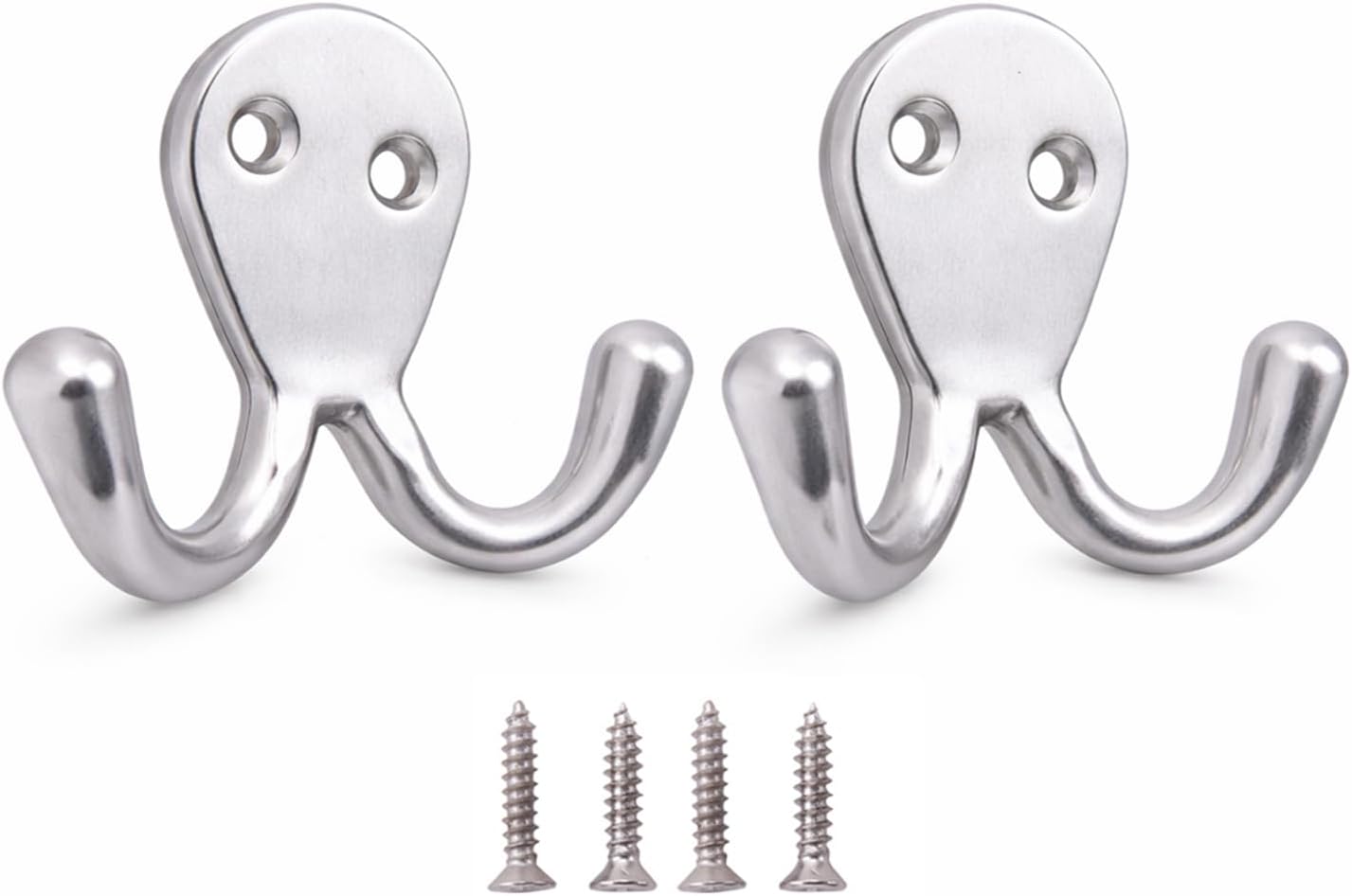 Ganchos dobles para bata acero inox 304 pared