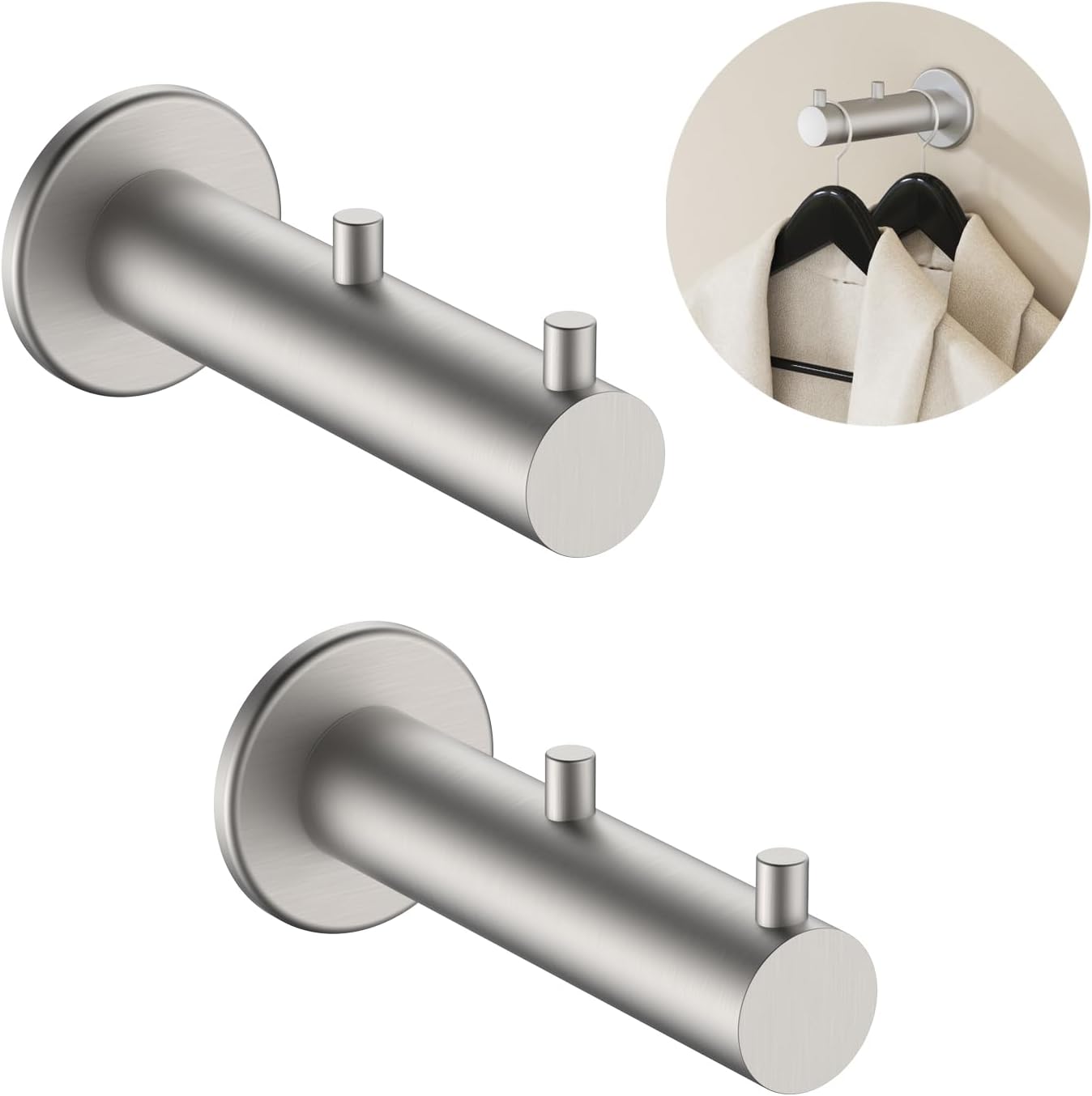 Ganchos dobles acero inox 304 para baño dormitorio
