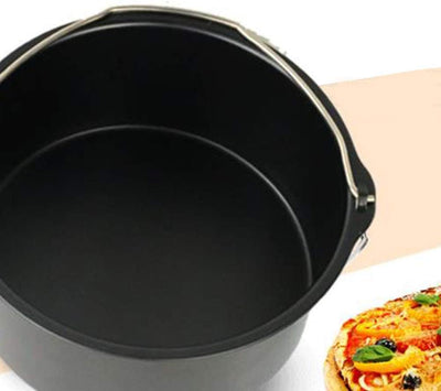 Molde para freidora de aire sartenes antiadherentes para hornear pan pizza bandeja profunda redonda cesta para pasteles
