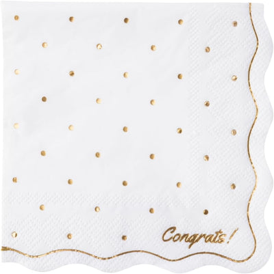 Servilletas de cóctel de papel para fiesta con lunares dorados Betty Crocker