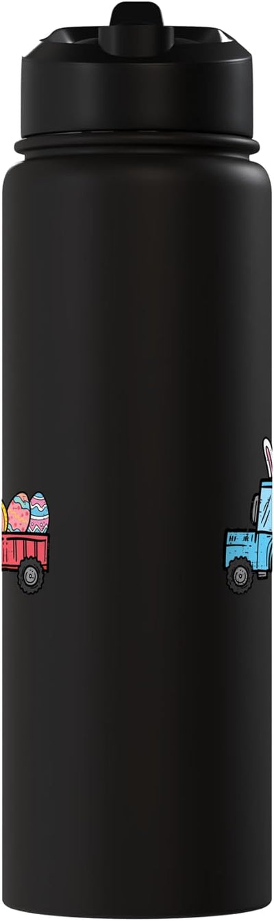 Botella de agua aislada de acero inoxidable tractor de Pascua para niños