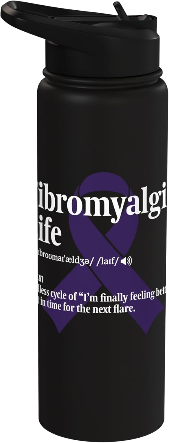 Botella agua acero inox aislada Fibromyalgia Warrior