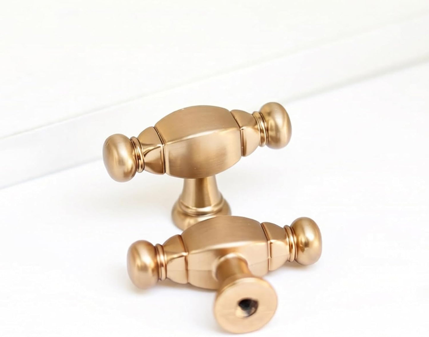 Pomos barra bronce champán forma T tiradores muebles