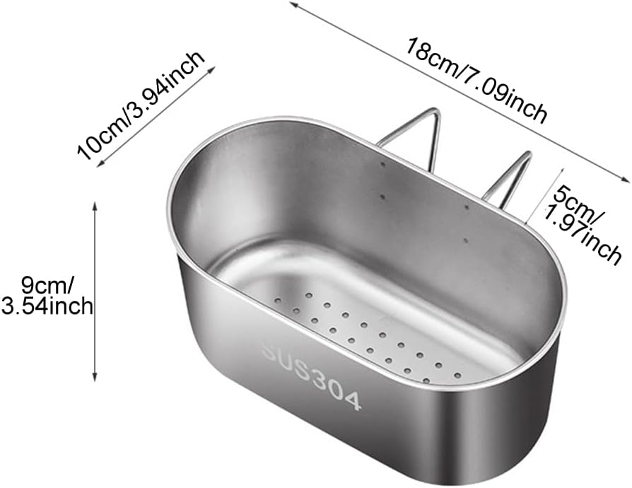 Cesta drenaje fregadero acero inox con colador y estante