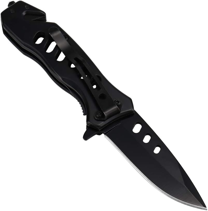 Cuchillo bolsillo plegable multifunción con resorte y bloqueo