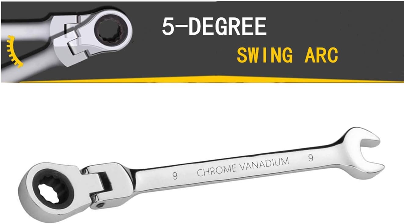 Llave trinquete métrica cabeza flexible 0.354pulg 72 dientes