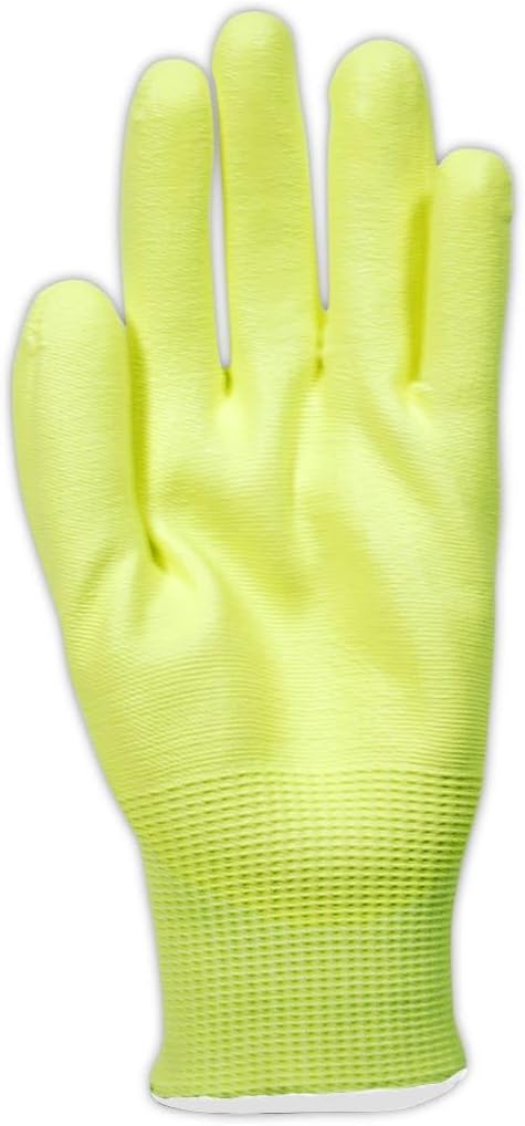 Guantes palma PU recubiertos talla 10 amarillo