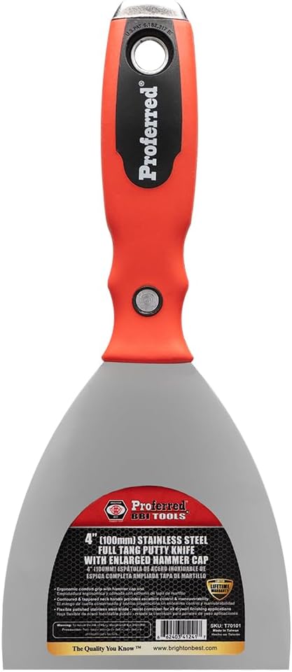 Espiga completa 4pulg cuchillo masilla antiderrap con tapa