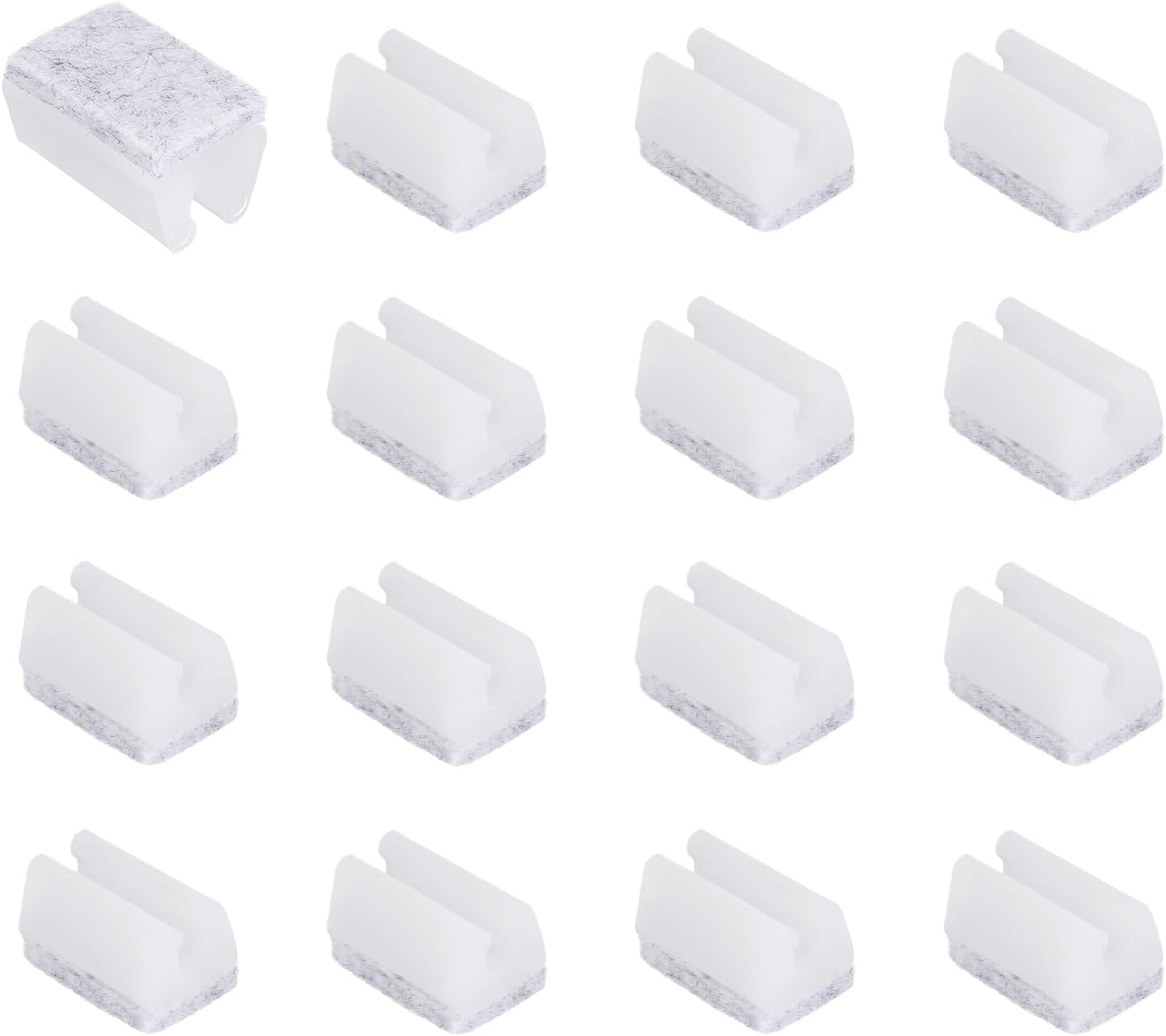 16 Tapas Rectangulares U para Patas Silla con Fieltro 0.315pulg