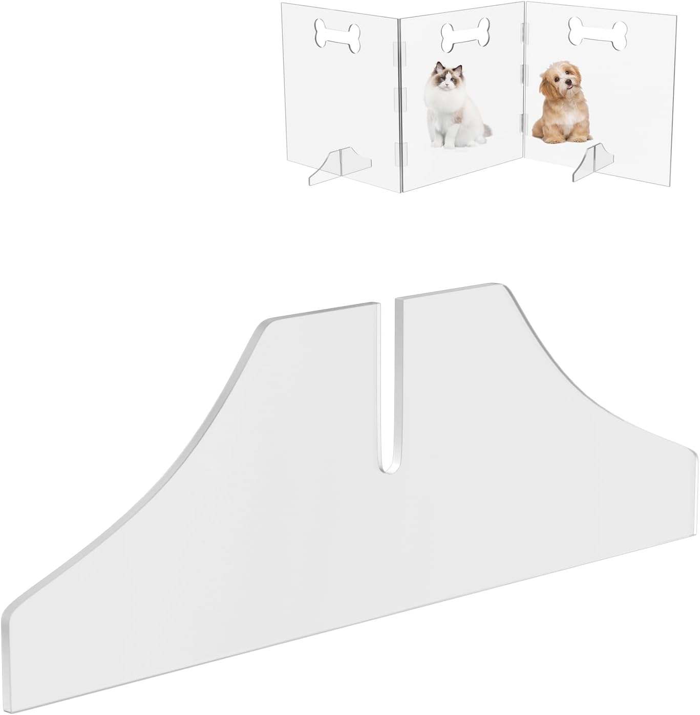Pies soporte acrílico puerta mascotas transparente base estabilidad