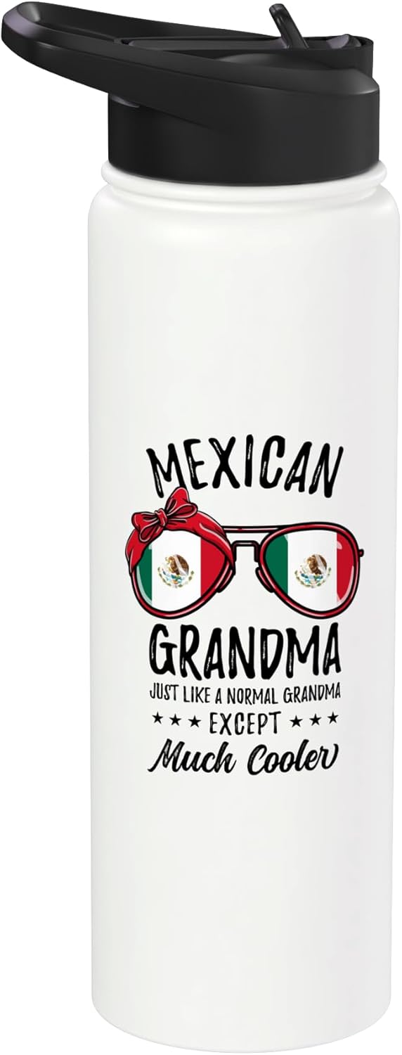 Bottella de agua acero inoxidable aislada estilo abuela mexicana