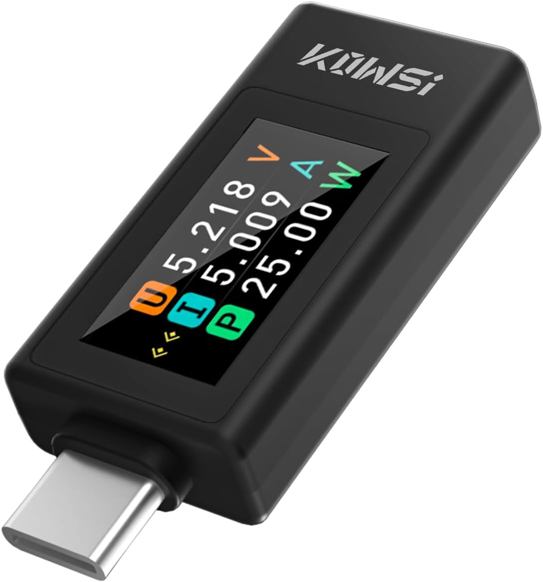 Medidor USB C 4-30V 0-8A Tester Multímetro Digital