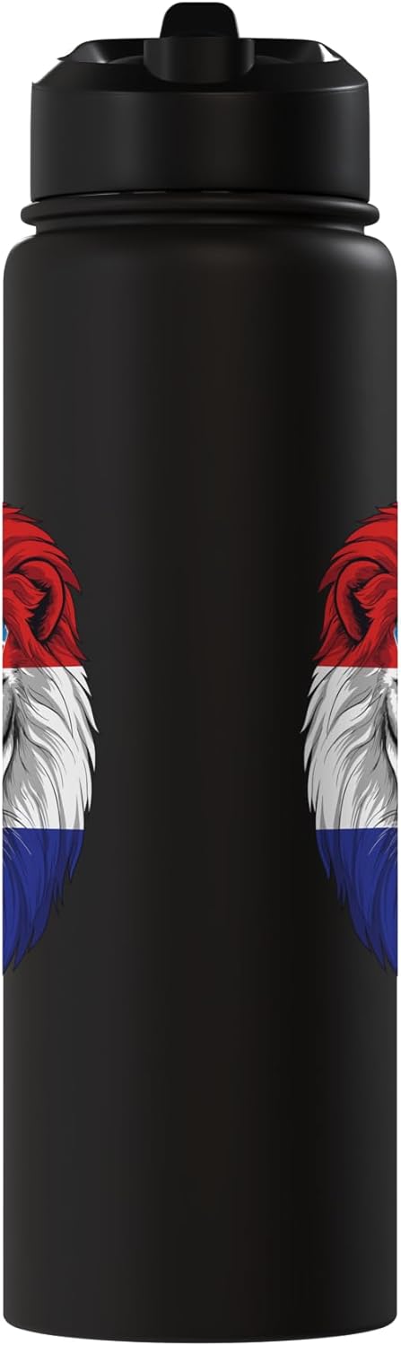Botella de agua acero inoxidable con bandera de Croacia y león