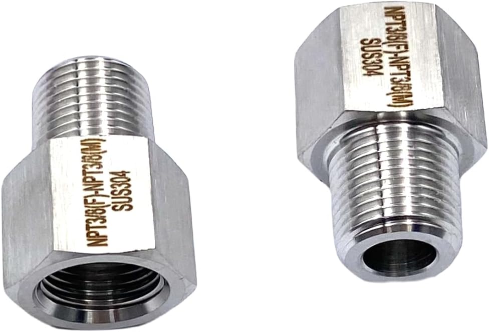 4 Adaptadores MNPT 3/8pulg Acero Inox Tubos Agua Aire