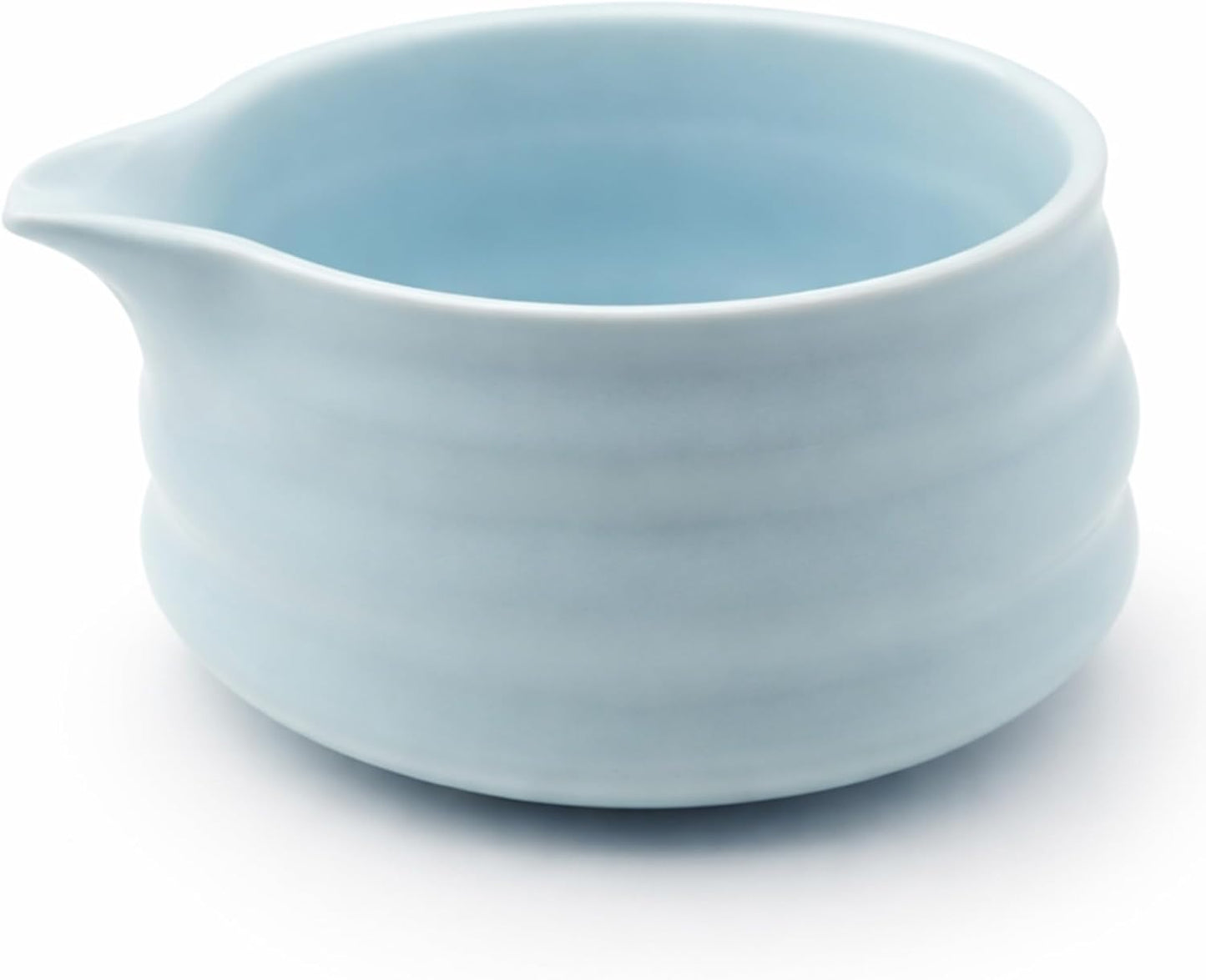 Cuenco de cerámica para matcha BlendWell con boquilla azul claro