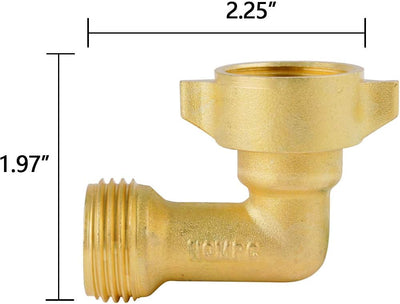 Conector manguera jardín latón 90 grados 2 pzas 4 arandelas