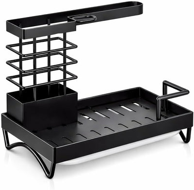 Organizador para fregadero cocina acero inoxidable con bandeja drenaje y toallero