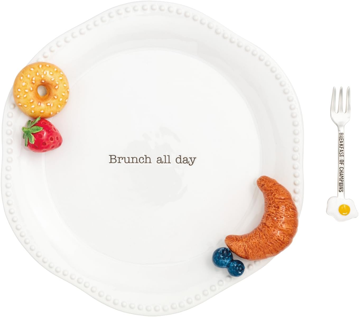 Juego platos desayuno cerámica blanca