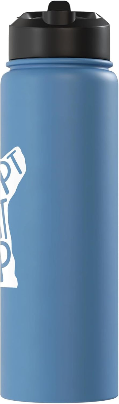 Botella agua acero inox aislada apoyo adopción animales