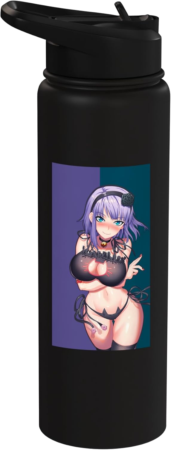 Botella de agua acero inoxidable waifu kawaii anime manga 3