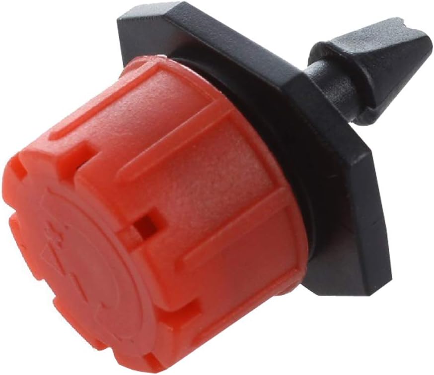 100 Goteros Riego Ajustables 1/4pulg Antiobstrucción Jardín Rojo