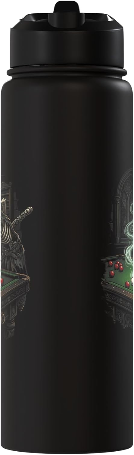 Botella de agua aislada de acero inoxidable Undead Skeleton Billiards Snooker Player