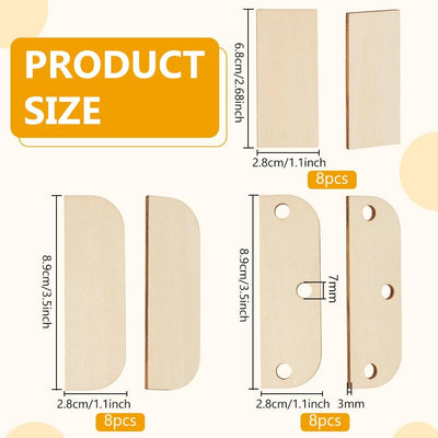 24 Pzas Placas Reparación Puerta Madera Claro 16mm Autoadhesivas