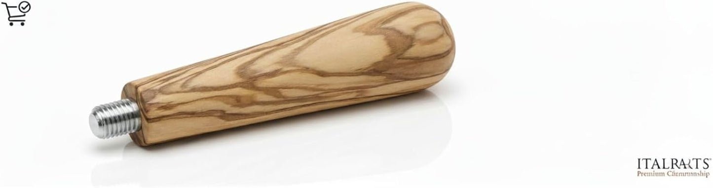 Mango portafiltro madera olivo inserto metal roscado