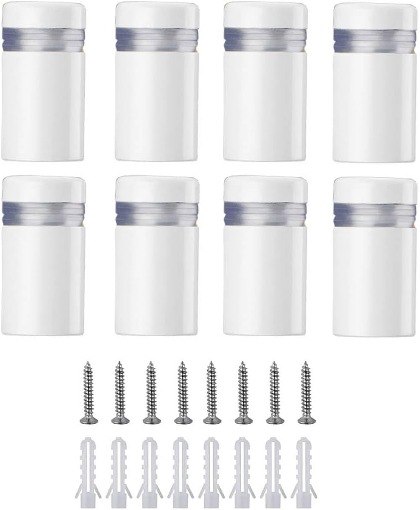 8 Pzas Separadores Acero Inox 1/2x1 Pulg Blanco