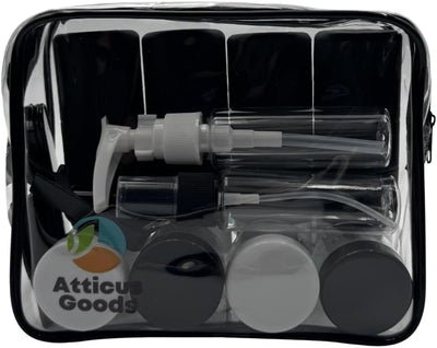 Set 23 Pzas Recipientes Viaje Botellas Compactas Tocador con Bombas